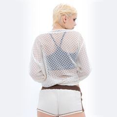 CHACHING MESH CARDIGAN – CREAM WHITE