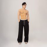  Quần Vải Tây Ống Rộng Unisex - Đen 
