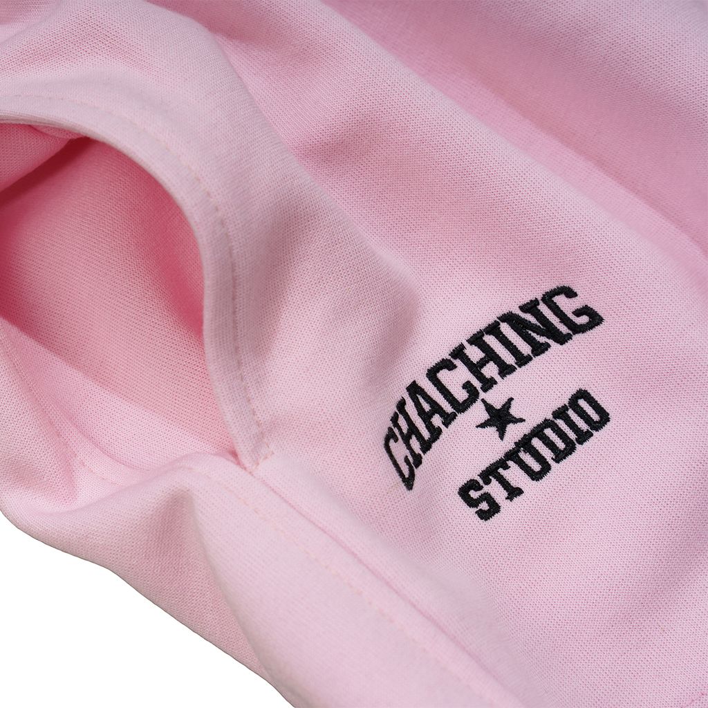 QUẦN SHORT NỈ THÊU LOGO - HỒNG