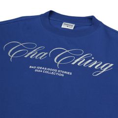Áo Thun Unisex Form Boxy In Nhũ - Xanh Dương
