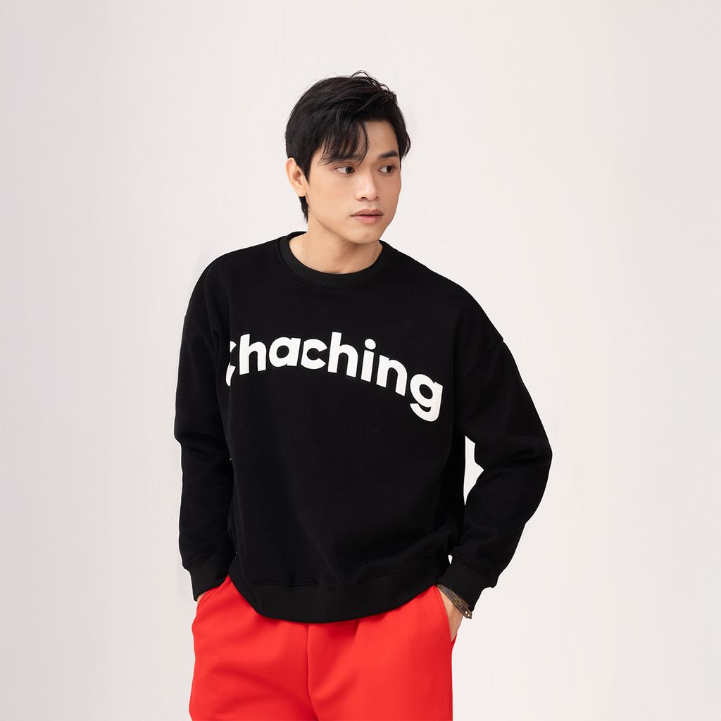  Áo Sweater Unisex Form Oversize - Đen 