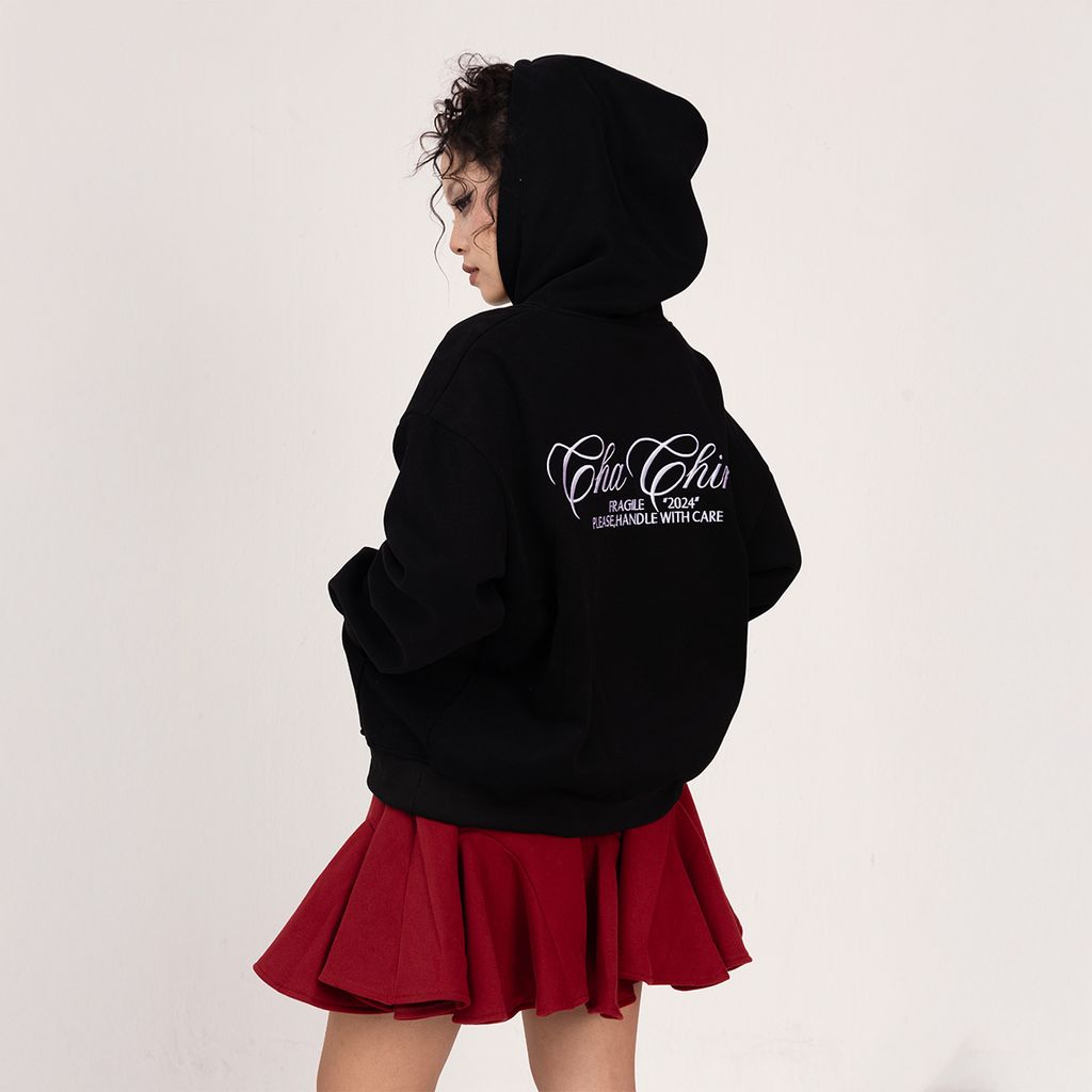 Áo Hoodie Unisex Form Oversize - Đen