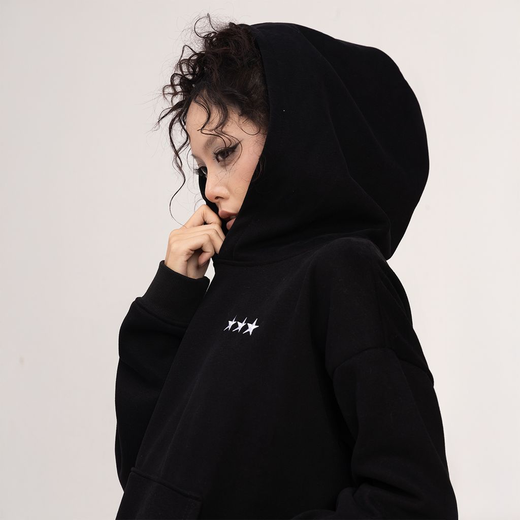 Áo Hoodie Unisex Form Oversize - Đen