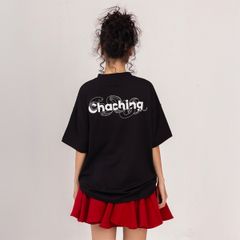 Áo Rắn Boxy In Logo Unisex - Đen