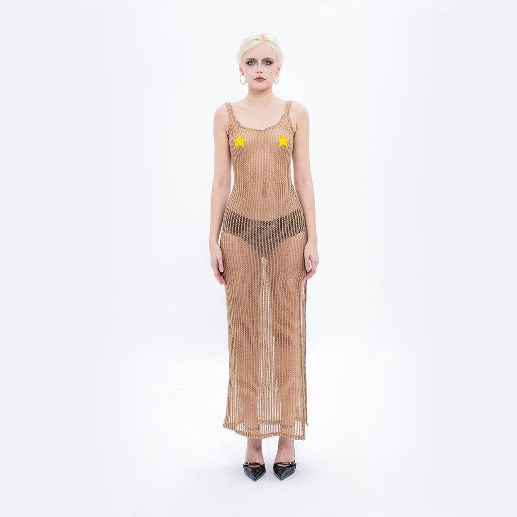  CHACHING MESH DRESS – Brown 