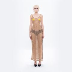 CHACHING MESH DRESS – Brown