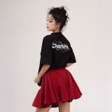  Áo Rắn Boxy In Logo Unisex - Đen 