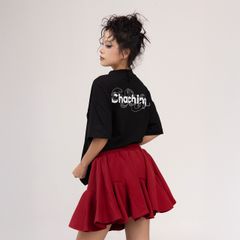 Áo Rắn Boxy In Logo Unisex - Đen