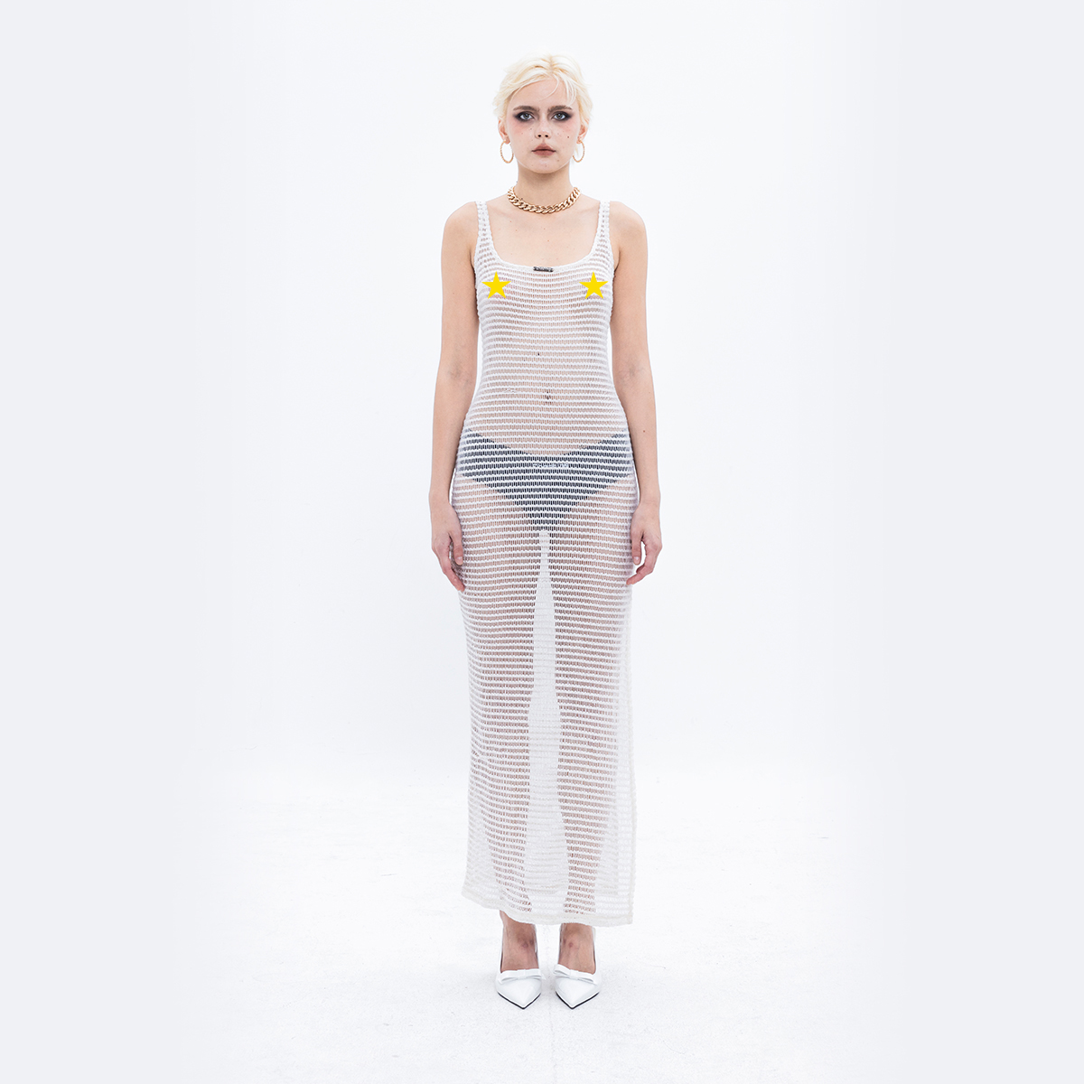  CHACHING MESH DRESS – CREAM WHITE 