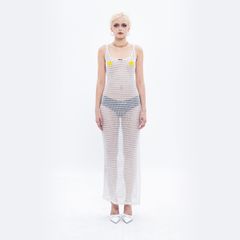 CHACHING MESH DRESS – CREAM WHITE