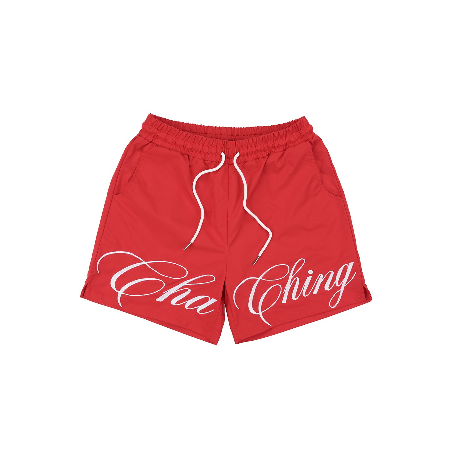  Quần Short Vải Dù Logo Thêu Unisex - Đỏ 