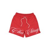  Quần Short Vải Dù Logo Thêu Unisex - Đỏ 