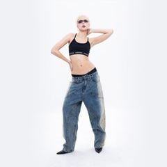 CHACHING STAR-WASHED JEANS