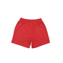 Quần Short Vải Dù Logo Thêu Unisex - Đỏ