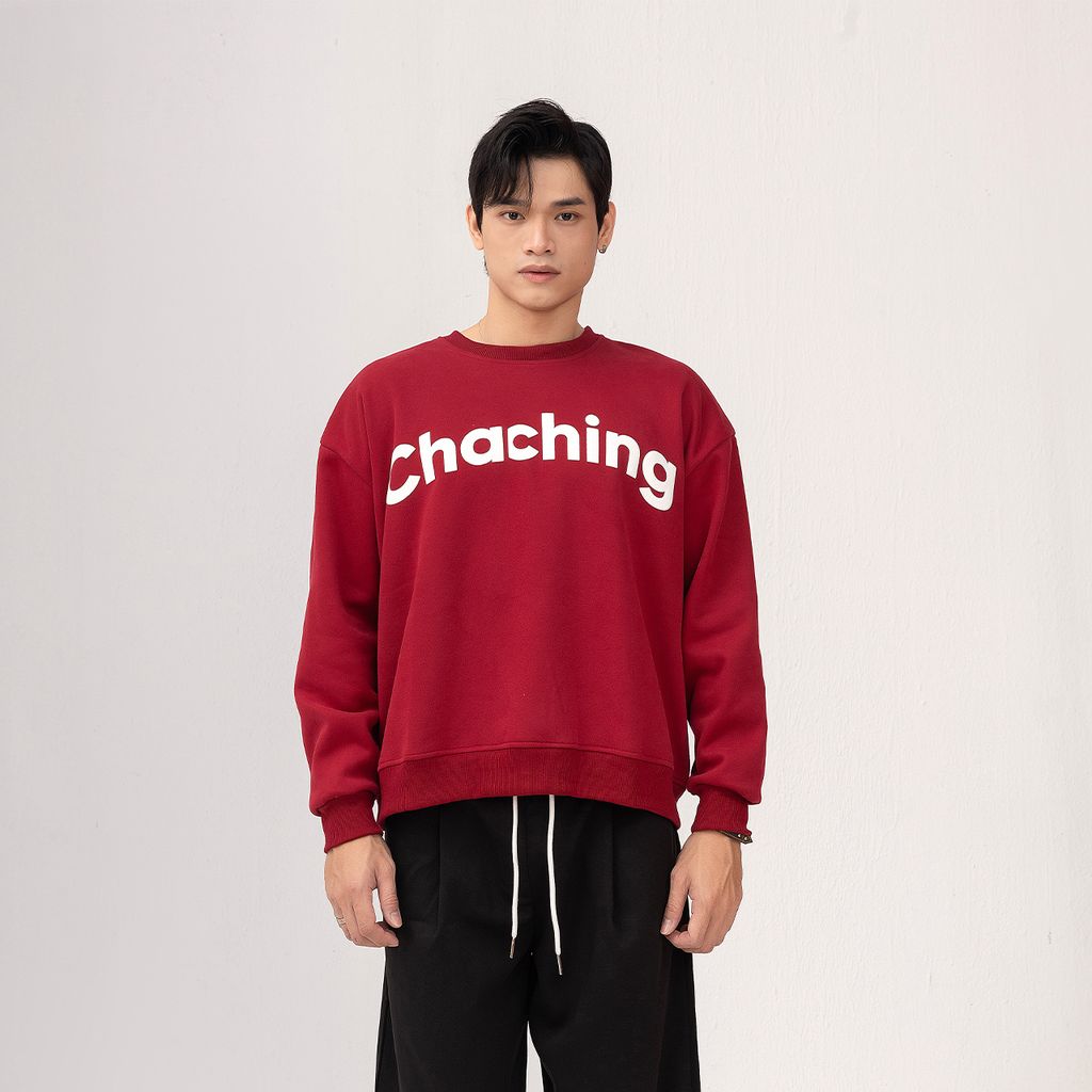  Áo Sweater Unisex Form Oversize - Đỏ 