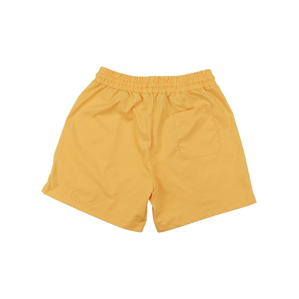 Quần Short Vải Dù Logo Thêu Unisex - Vàng