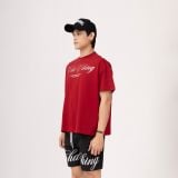  Áo Thun Unisex Form Boxy In Nhũ - Đỏ 