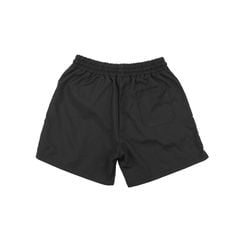 Quần Short Vải Dù Logo Thêu Unisex - Đen
