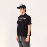  Áo Thun Unisex Form Boxy In Nhũ - Đen 