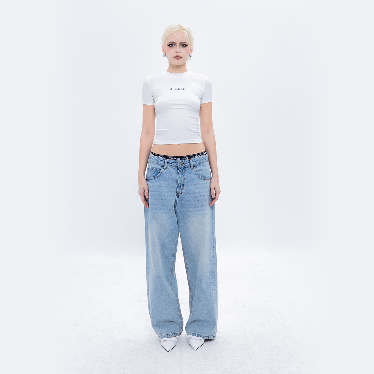  CHACHING BASIC BABY TEE – CREAM WHITE 