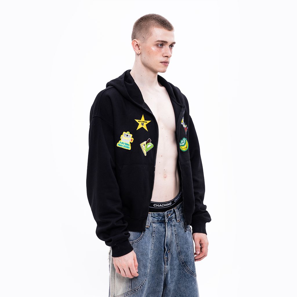 CHACHING HOODIE ZIP - ĐEN