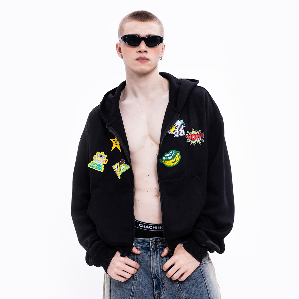  CHACHING HOODIE ZIP - ĐEN 