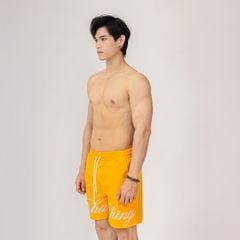 Quần Short Vải Dù Logo Thêu Unisex - Vàng