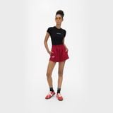  QUẦN SHORT NỈ THÊU LOGO - ĐỎ RƯỢU 