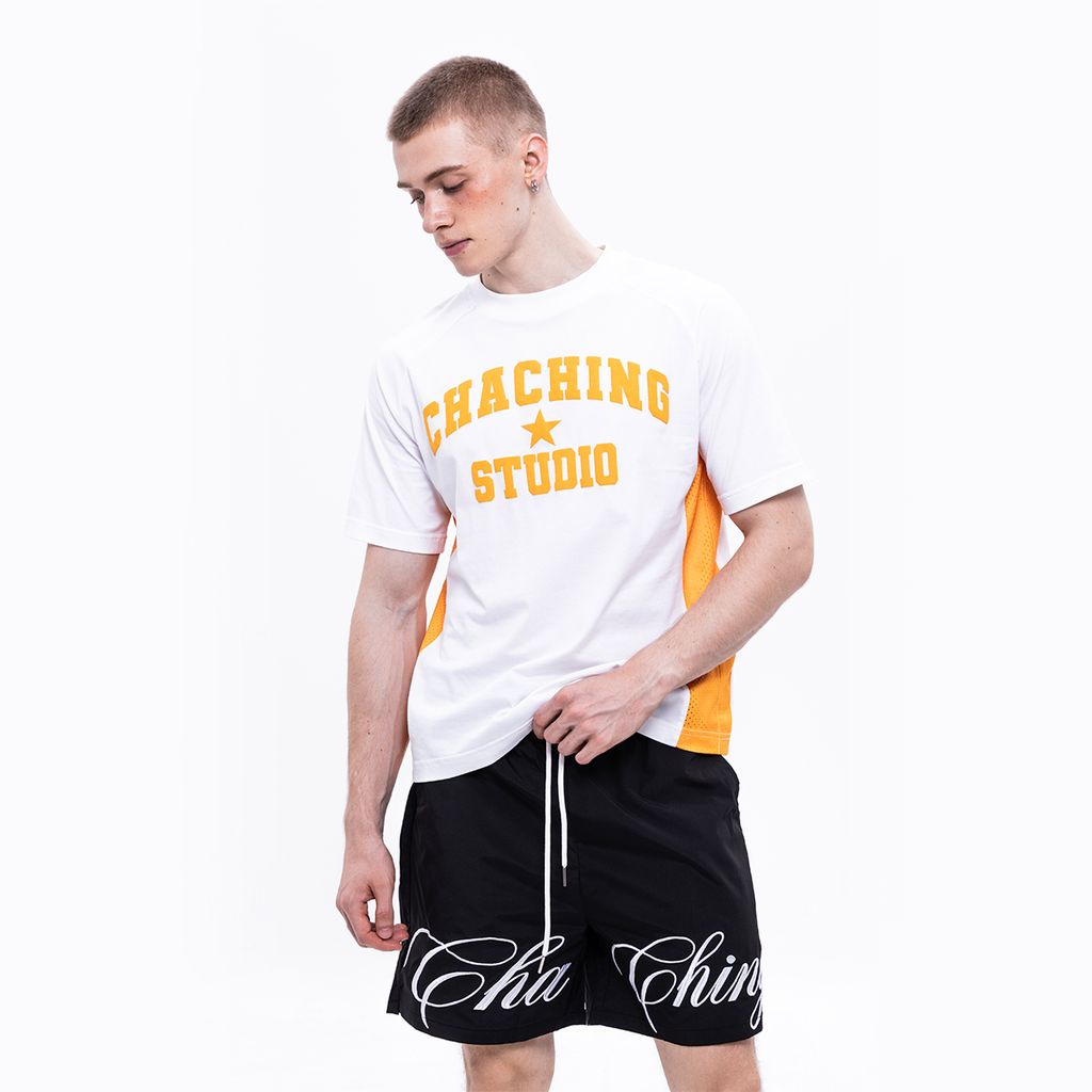  CHACHING PALM TREE T-SHIRT – WHITE & YELLOW 