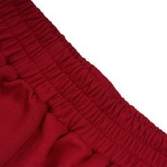 QUẦN SHORT NỈ THÊU LOGO - ĐỎ RƯỢU