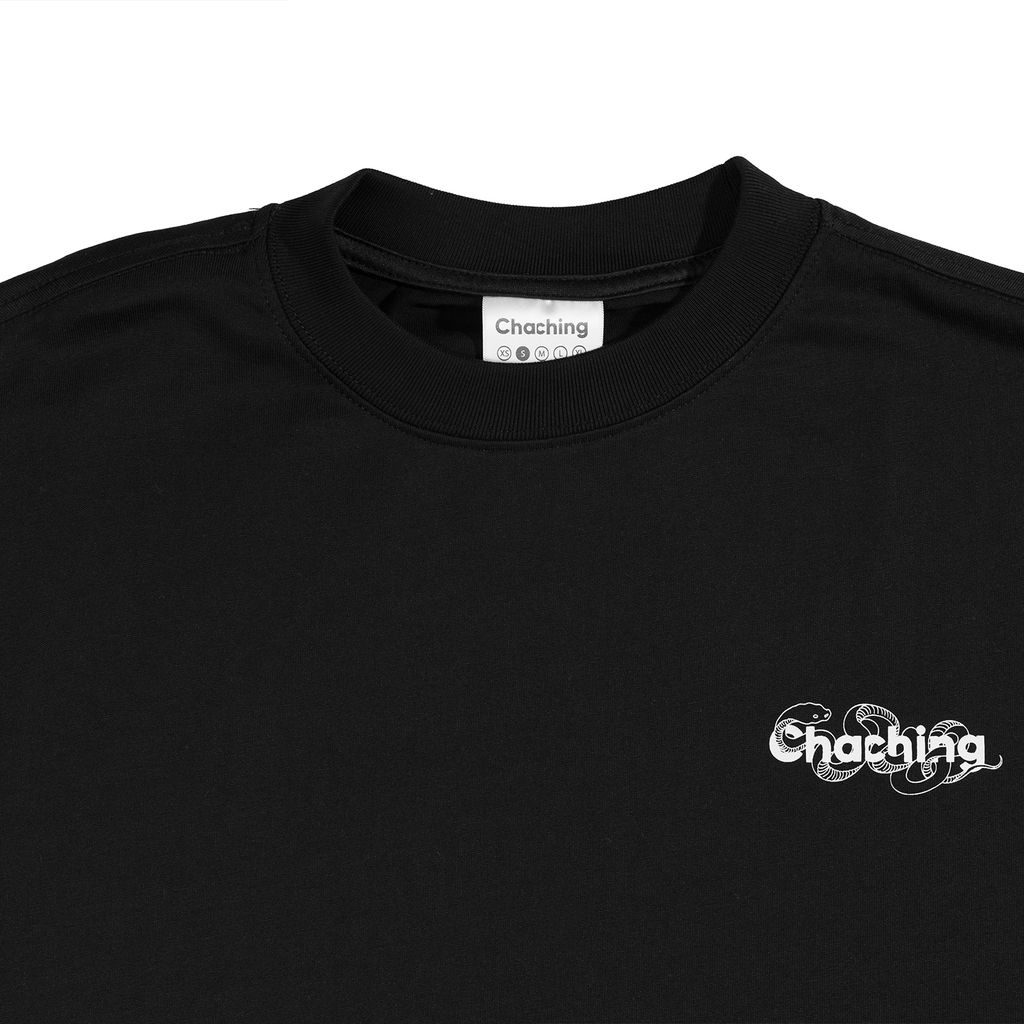 Áo Rắn Boxy In Logo Unisex - Đen