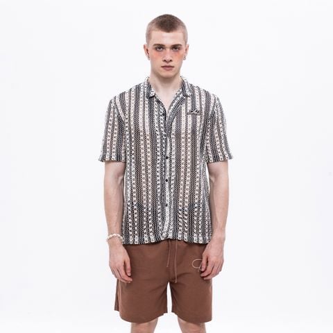 CHACHING GEOMETRIC SHIRT – Black & White Stripe