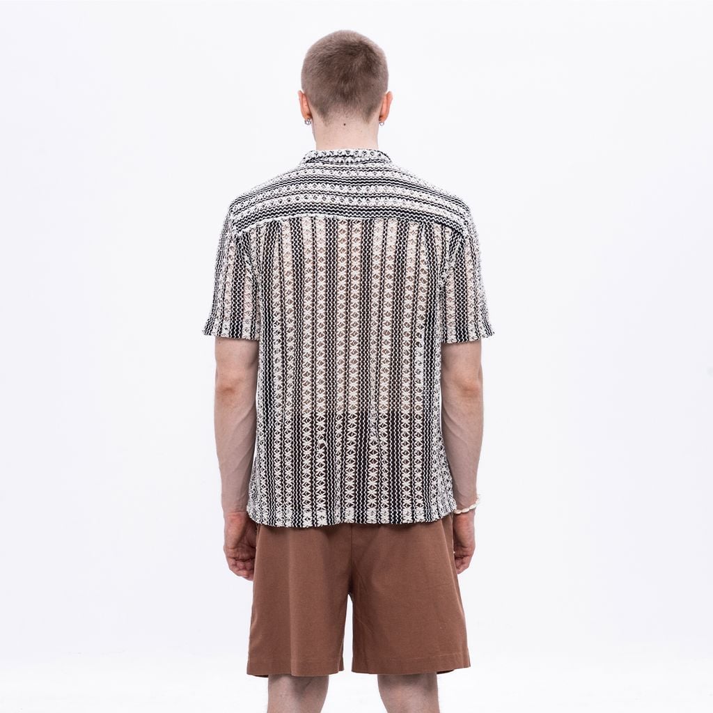 CHACHING GEOMETRIC SHIRT – Black & White Stripe