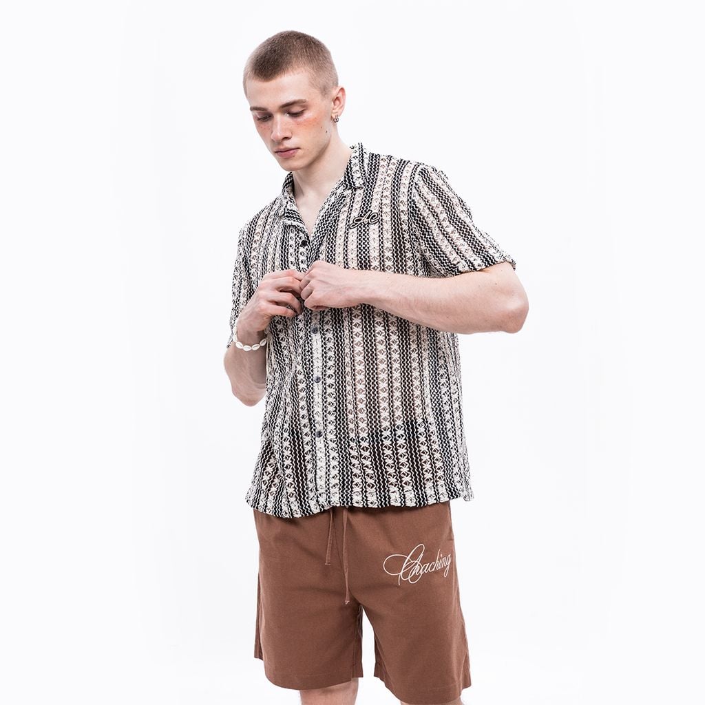 CHACHING GEOMETRIC SHIRT – Black & White Stripe