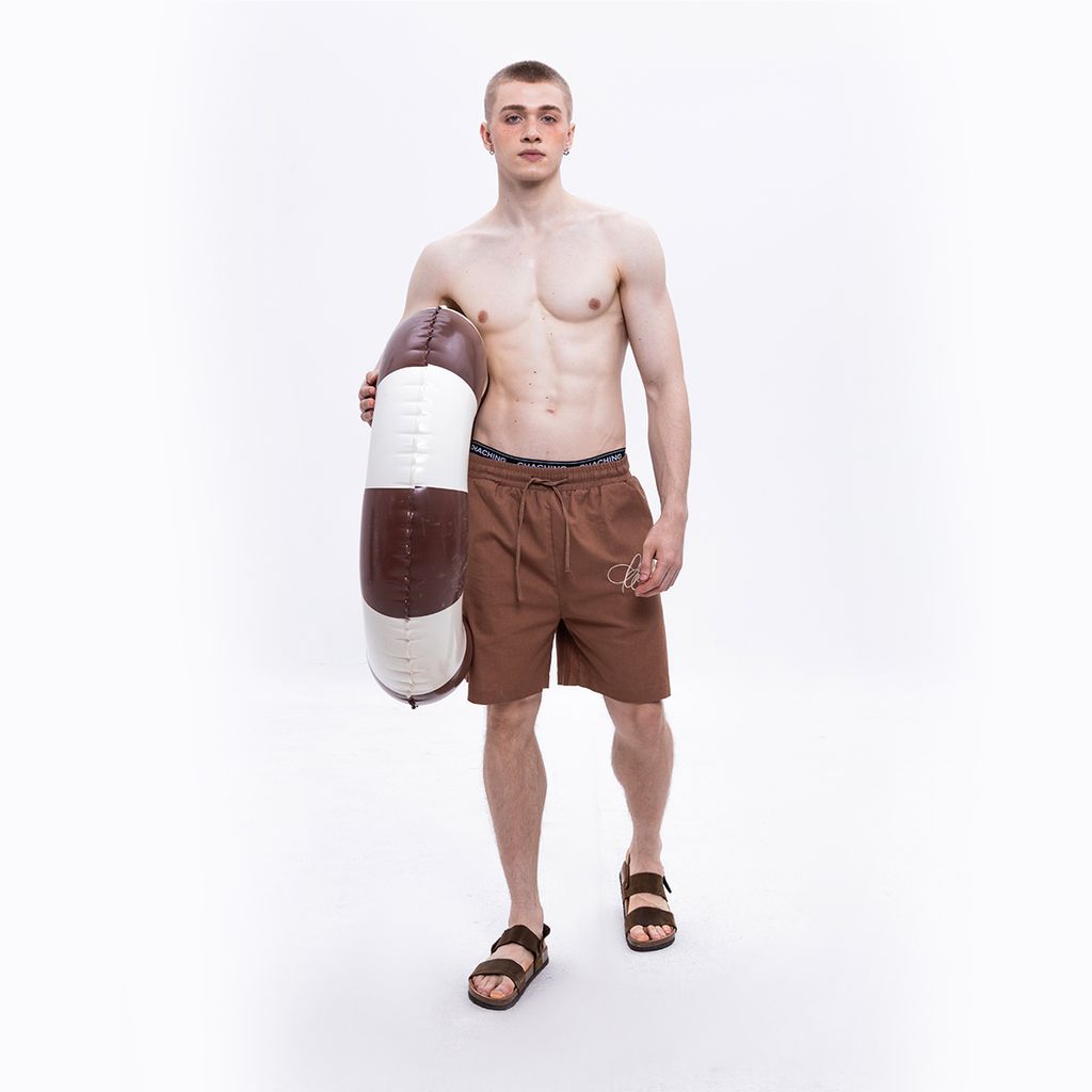  CHACHING LINEN SHORTS –  Earth Brown 