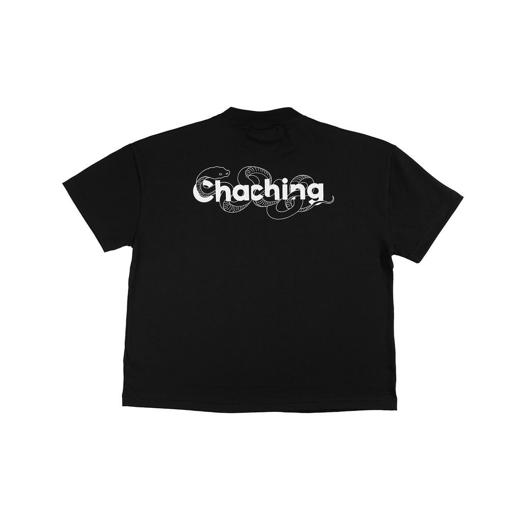 Áo Rắn Boxy In Logo Unisex - Đen