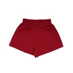 QUẦN SHORT NỈ THÊU LOGO - ĐỎ RƯỢU