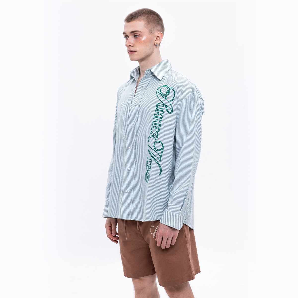  CHACHING STRIPED SHIRT – GREEN STRIPE 