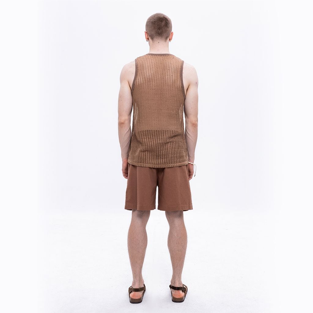 CHACHING MESH TANK TOP – BROWN