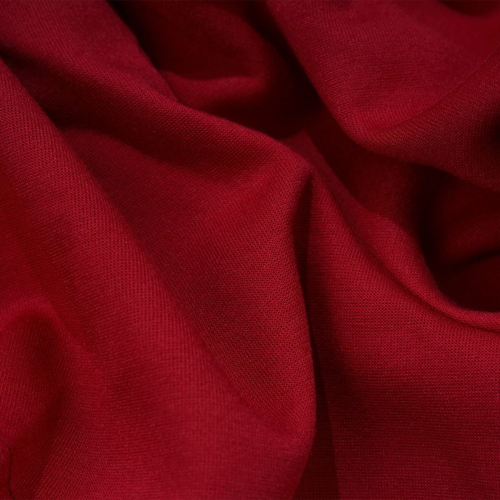 QUẦN SHORT NỈ THÊU LOGO - ĐỎ RƯỢU