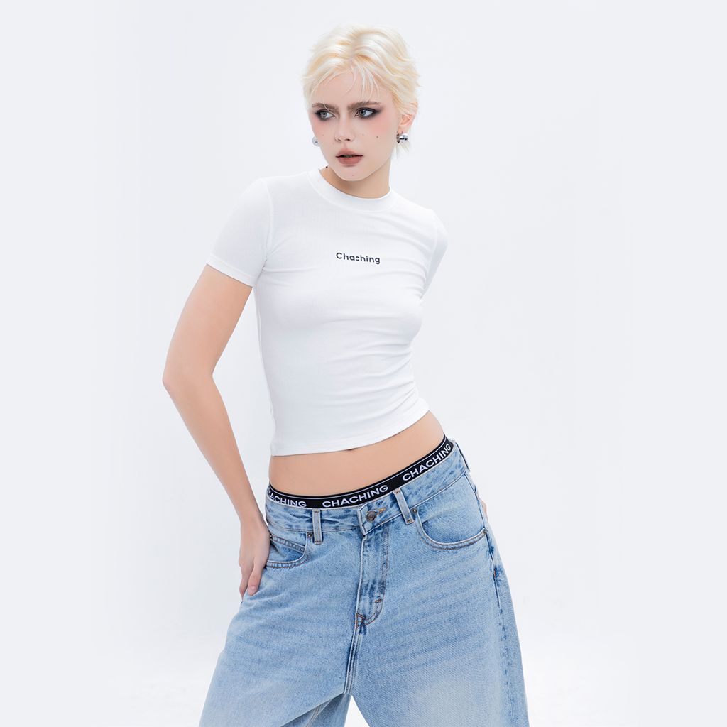  CHACHING BASIC BABY TEE – CREAM WHITE 