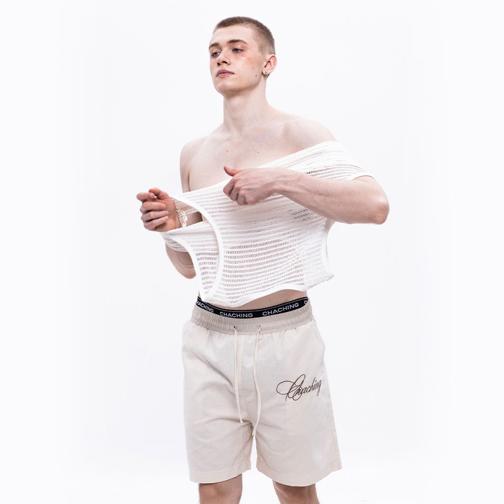 CHACHING MESH TANK TOP – CREAM WHITE
