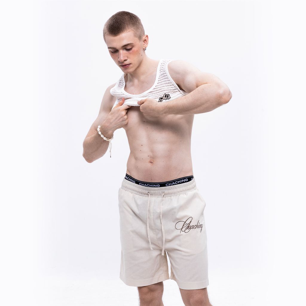 CHACHING MESH TANK TOP – CREAM WHITE