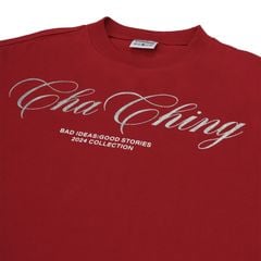 Áo Thun Unisex Form Boxy In Nhũ - Đỏ