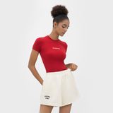  QUẦN SHORT NỈ THÊU LOGO - VÀNG KEM 