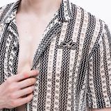  CHACHING GEOMETRIC SHIRT – Black & White Stripe 
