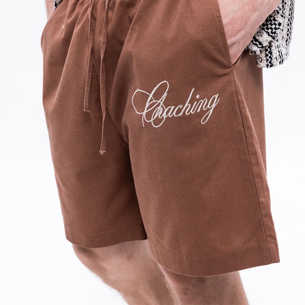 CHACHING LINEN SHORTS –  Earth Brown
