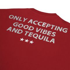 Áo Thun Unisex Form Boxy In Nhũ - Đỏ