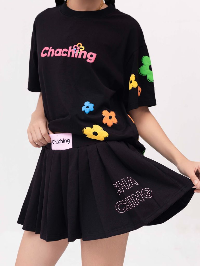 Chân Váy Xếp Ly Dáng Xoè Ngắn - Đen