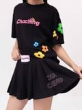  Chân Váy Xếp Ly Dáng Xoè Ngắn - Đen 